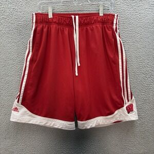 Wisconsin Badgers Shorts Adult Medium Red White Adidas NCAA College Sports